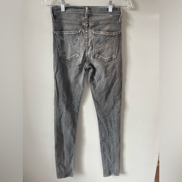 Citizens of Humanity, 26, Rocket High Rise Skinny, gray denim jeans distressed - Picture 3 of 3